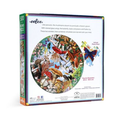 Image showing 7 th eeBoo Mushrooms and Butterflies 500 pc. Round Pu