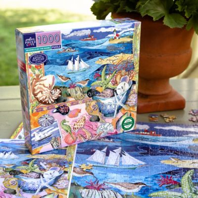 Image showing 3 th eeBoo Piece & Love: Seashells by the Shore - 1000 pc. Puzzle