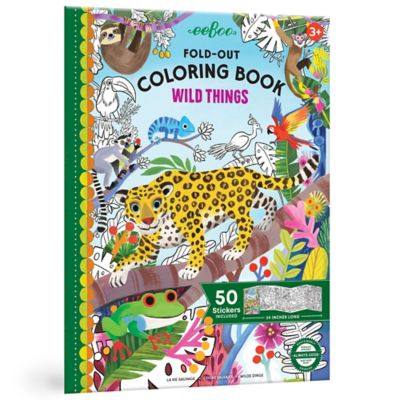 eeBoo Fold-Out Coloring Book, Wild Things