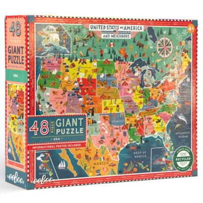 eeBoo Giant Puzzle: USA Map, 48 pc.
