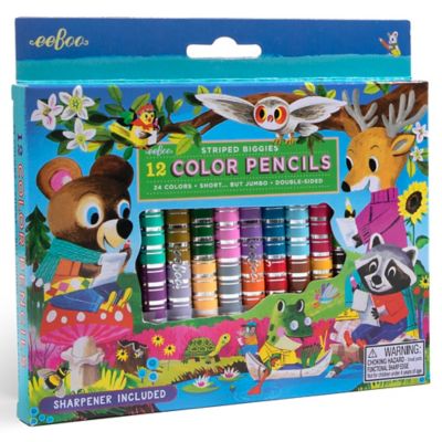 eeBoo Biggies Color Pencils: Woodland Friends, 12 pc.