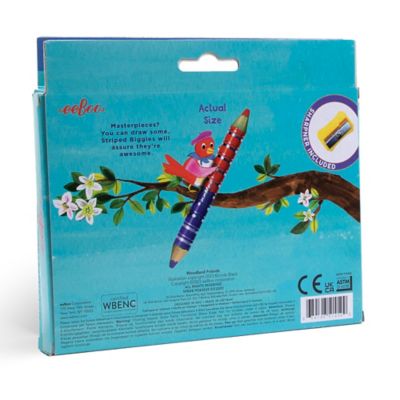 Image showing 2 th eeBoo Biggies Color Pencils: Woodland Friends, 12 pc.