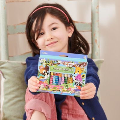 Image showing 3 th eeBoo Biggies Color Pencils: Woodland Friends, 12 pc.