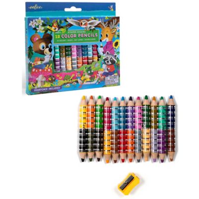 Image showing 5 th eeBoo Biggies Color Pencils: Woodland Friends, 12 pc.