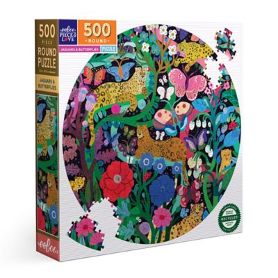 eeBoo Piece & Love: Jaguars and Butterflies - 500 pc. Puzzle