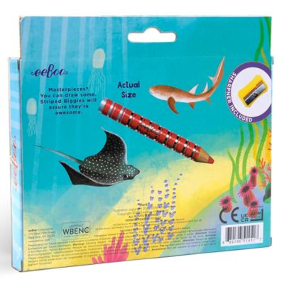 Image showing  Biggies Color Pencils: Shark Striped, 12 pc.