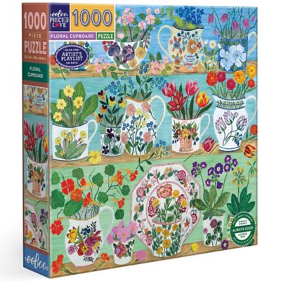 eeBoo pc. & Love: Floral Cupboard, 1000 pc. Puzzle