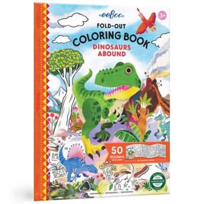 eeBoo Fold-Out Coloring Book, Dinosaurs Abound