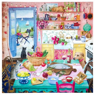 Image showing 2 th eeBoo Piece & Love: Pink Kitchen - 1000 pc. Puzzle