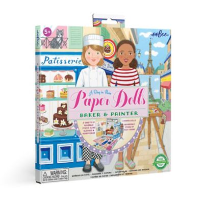 eeBoo Baker and Painter Paper Dolls Reusable Set for Kids
