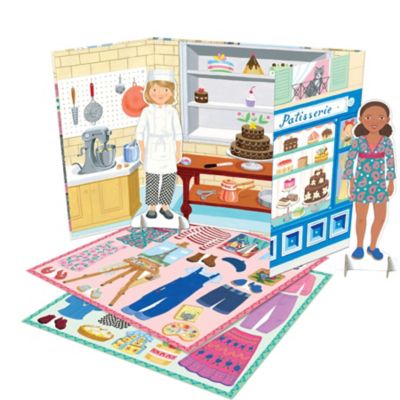 Image showing  Baker and Painter Paper Dolls Reusable Set for Kids