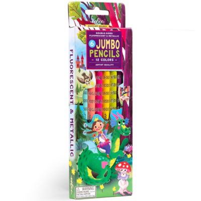 eeBoo Jumbo Double-Sided Pencils, Fairytale Dragon, 6 pc.