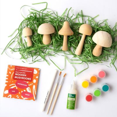 Image showing  Paint Your Own Wooden Mushrooms