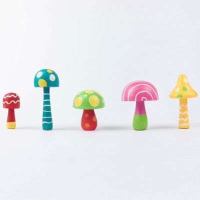 Image showing  Paint Your Own Wooden Mushrooms