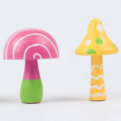 Image showing 7 th Hinkler Paint Your Own Wooden Mushrooms