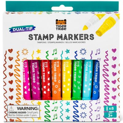 Tiger Tribe Dual-Tip Stamp Markers, 8ct