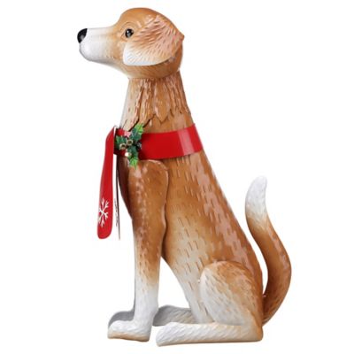 Red Shed 24 in. Metal Christmas Dog Statue