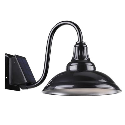 Red Shed 15 in. Solar Lamp, Black