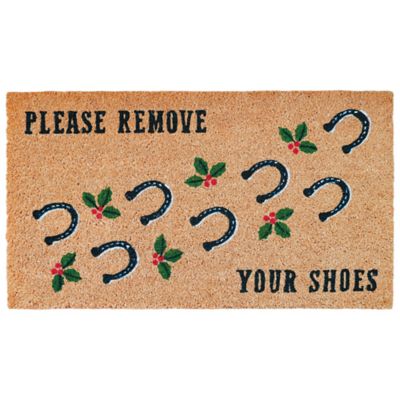 Red Shed Remove Your Shoes Coir Christmas Door Mat, 18 x 32in.