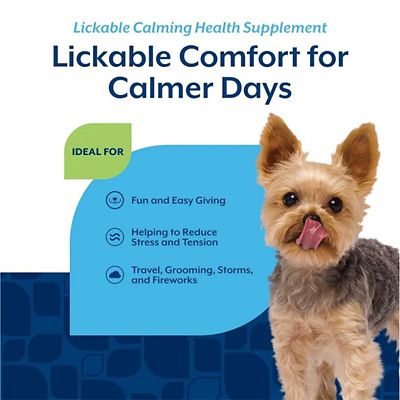 Image showing  Lickable Calming Health Supplement for Dogs, Peanut Butter Flavor, 6.4 fl. oz.