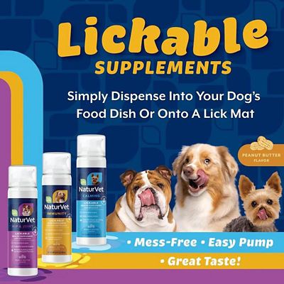 Image showing  Lickable Calming Health Supplement for Dogs, Peanut Butter Flavor, 6.4 fl. oz.