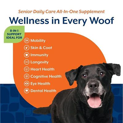 Image showing  Senior Dog Daily Care All-In-One Supplement with 8-in-1 Support, Hickory Smoked Bacon Flavor, 60 Soft Chews