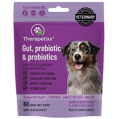 Therapetixx Gut, Prebiotic & Probiotics Soft Chews for Dogs, 60 ct.