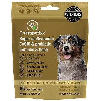 Therapetixx Super Multivitamin CoQ10 & Probiotic Soft Chews for Dogs, 60 ct.