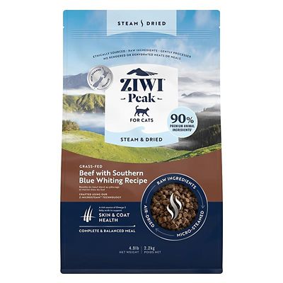 ZIWI Peak All Life Stages Steam & Dried Beef with Southern Blue Whiting Recipe Dry Cat Food