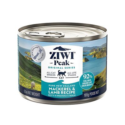ZIWI Peak All Life Stages Mackerel and Lamb Recipe Canned Wet Cat Food, 6.5 oz., Pack of 12 Cans