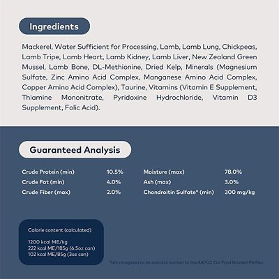 Image showing  Peak All Life Stages Mackerel and Lamb Recipe Canned Wet Cat Food, 6.5 oz., Pack of 12 Cans