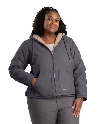 Berne Womens Sherpa-Lined Softstone Duck Hooded Jacket