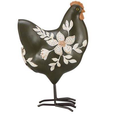 Red Shed 11 in. Polyresin Hen Statue