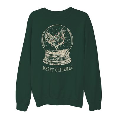 Goodie Two Sleeves Blue Mountain Women's Fleece Sweatshirt, Chicken Globe, S