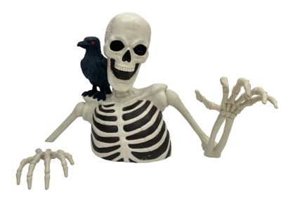 Red Shed 48 in. Groundbreaker Skeleton Halloween Statue with Raven