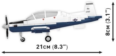 Image showing  Action Town Beechcraft T-6 Texan II Plane, Black & White