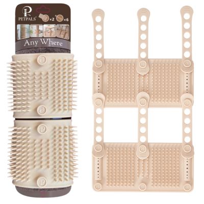 PetPals Anywhere Massager with Adjustable Bands and Soft Silicone Bristles for Fits Cat Trees and Furniture