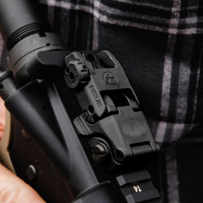 Image showing  MBUS Rear Sight for AR-15, M16, Black, Folding