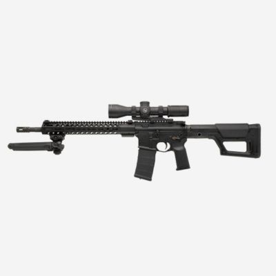 Image showing  PRS Lite Precision Stock for AR-10, AR-15, M4, M16, M110, SR25, Black, Polymer/Metal, Adjustable with Rubber Buttplate