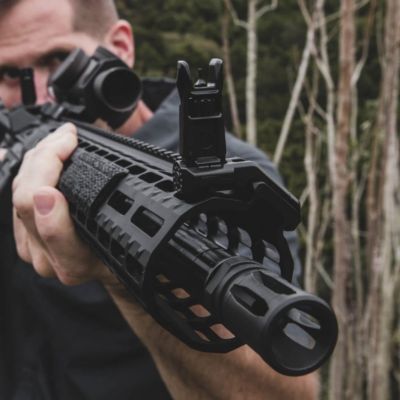 Image showing  MBUS Pro Offset Front Sight for AR-15, QPQ Melonited Steel Construction