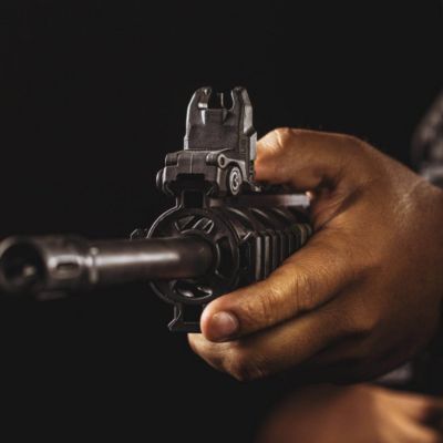 Image showing  MBUS Front Sight for AR-15, M16, Black, Folding