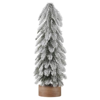 Red Shed 24 in. Flocked Green Pine Artificial Christmas Tree with Wood Base