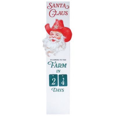 Red Shed 48 in. Santa Claus is Coming to the Farm Christmas Countdown Porch Sign