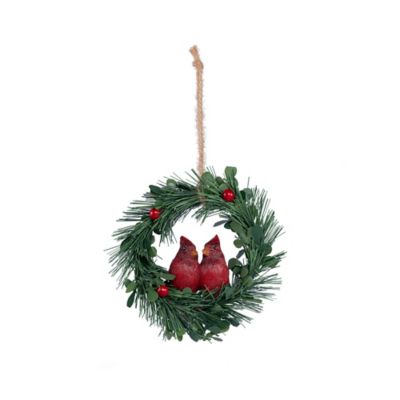 Red Shed Cardinal Bird Wreath Christmas Ornament, 5 in.