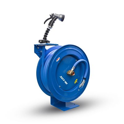 AG-LITE AG-Lite 1/2 in. x 50 ft. Heavy Duty Retractable Water Hose Reel, Includes 6 ft. Lead In Hose and Nozzle
