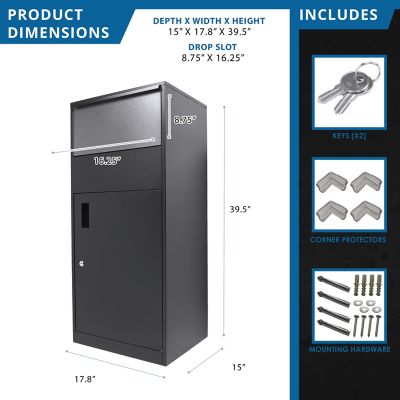 Image showing 6 th Barska MPCB-200 Extra Large Single Compartment Locking Parcel Box