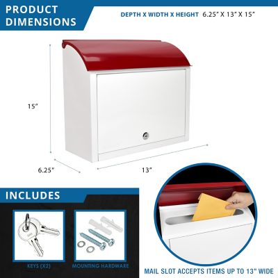 Image showing 7 th Barska Retro Locking Wall Mount Mailbox