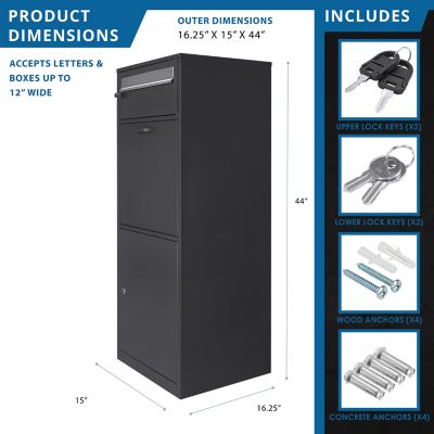 Image showing 7 th Barska MPB-700 Dual Compartment Locking Mail and Parcel Box