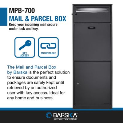 Image showing 8 th Barska MPB-700 Dual Compartment Locking Mail and Parcel Box