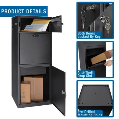 Image showing 9 th Barska MPB-700 Dual Compartment Locking Mail and Parcel Box